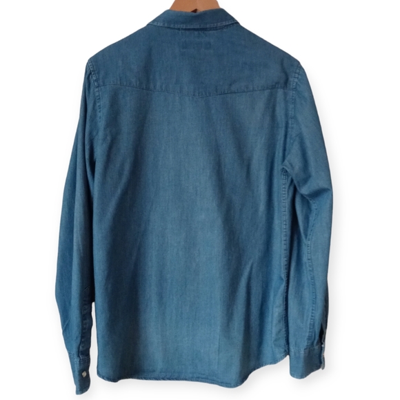 EIGHTY EIGHT PLATINUM MEN'S BLUE DENIM LONG SLEEVE  SHIRT. SIZE S - Picture 2 of 13